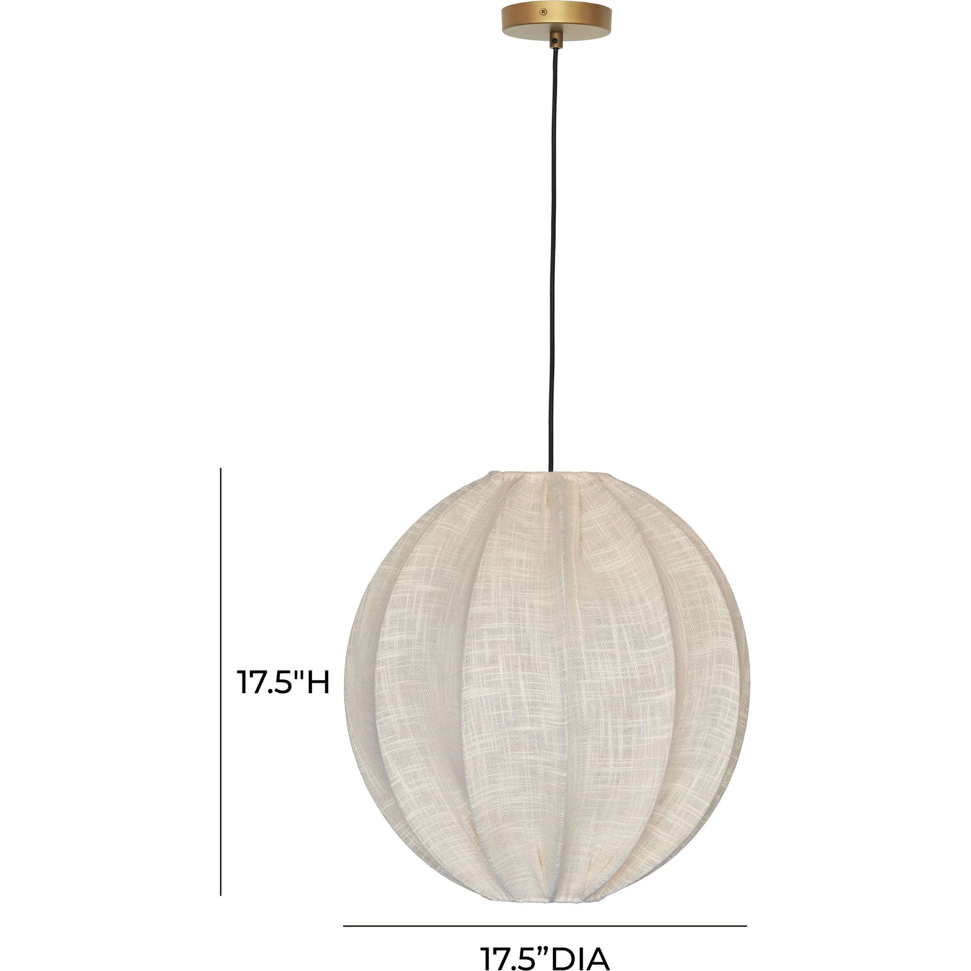 Elliana Pendant Lamp by TOV Furniture in natural. Made from cotton, iron in a modern style.