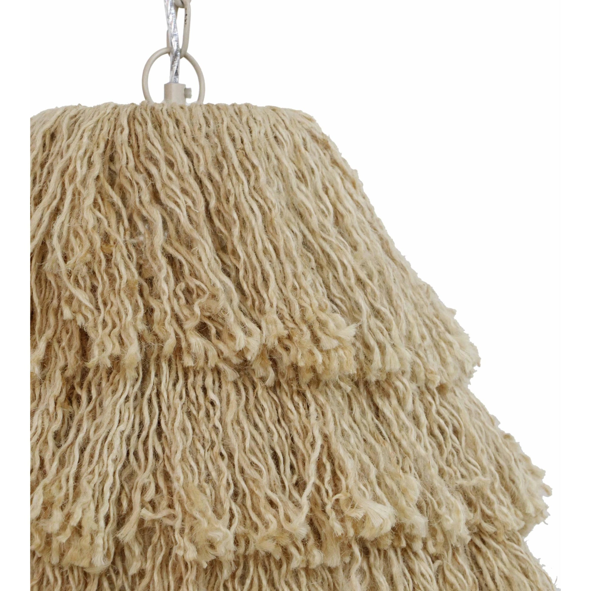 Charlee Pendant Lamp by TOV Furniture in natural. Made from iron, rattan in a cottage & farmhouse style.