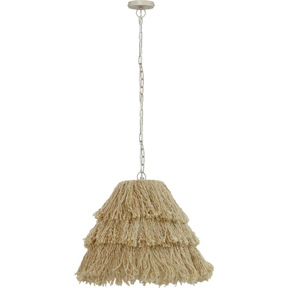 Charlee Pendant Lamp by TOV Furniture in natural. Made from iron, rattan in a cottage & farmhouse style.