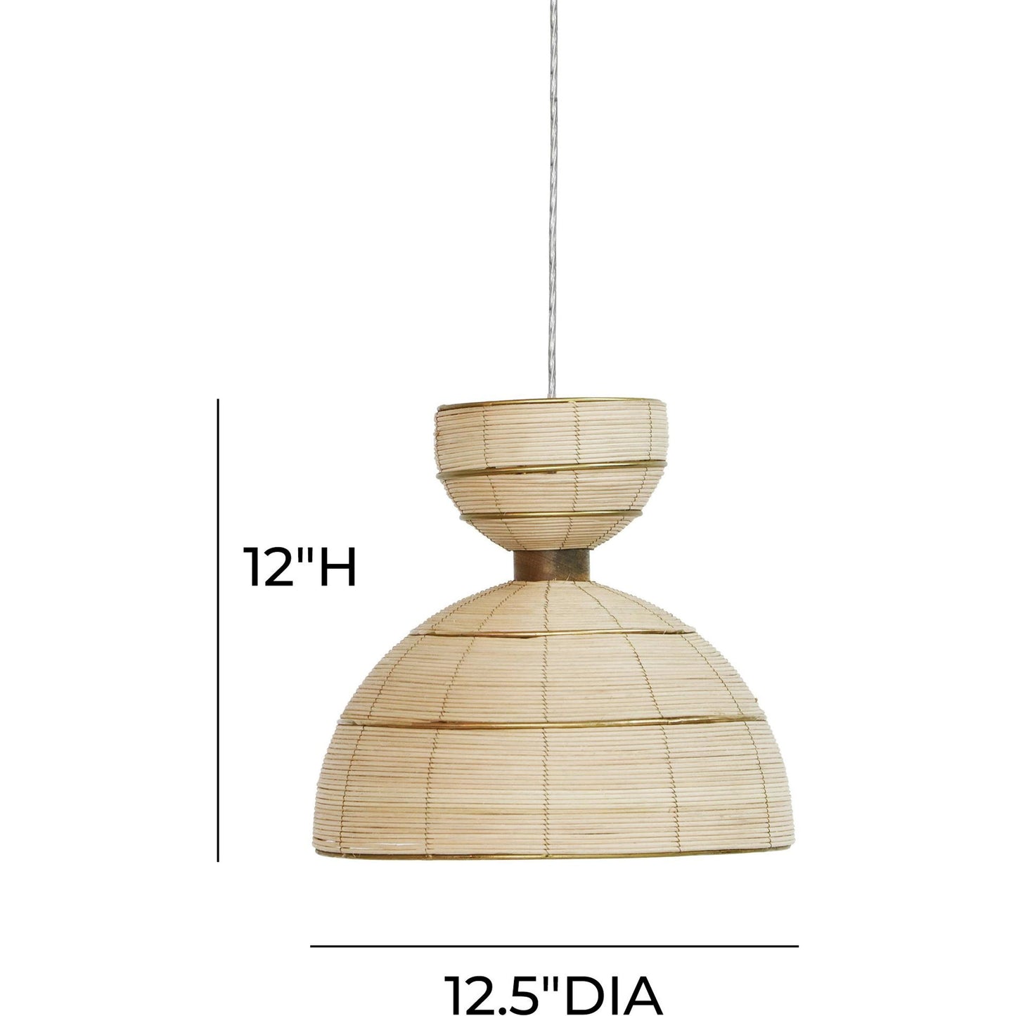 005 SI-2107449 | Additional Silo | Lydia Rattan Pendant Lamp by TOV Furniture in antique gold, natural. Made from iron, rattan in a cottage & farmhouse style.
