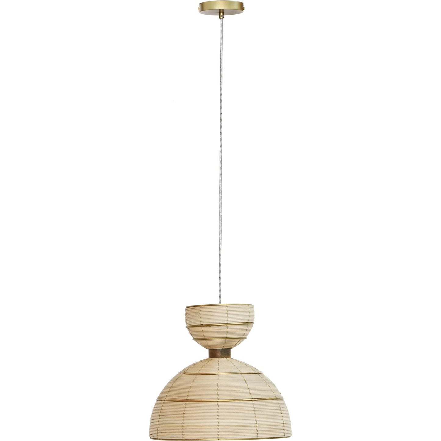002 SI-2107449 | Additional Silo | Lydia Rattan Pendant Lamp by TOV Furniture in antique gold, natural. Made from iron, rattan in a cottage & farmhouse style.