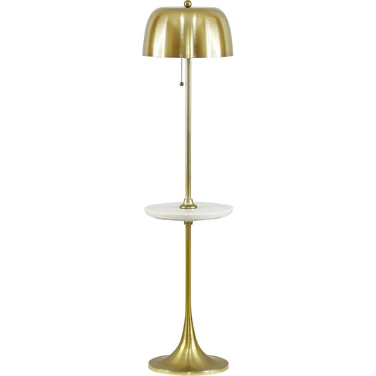 Sienna Gold Floor Lamp by TOV Furniture in antique brass. Made from marble, steel in a modern style.