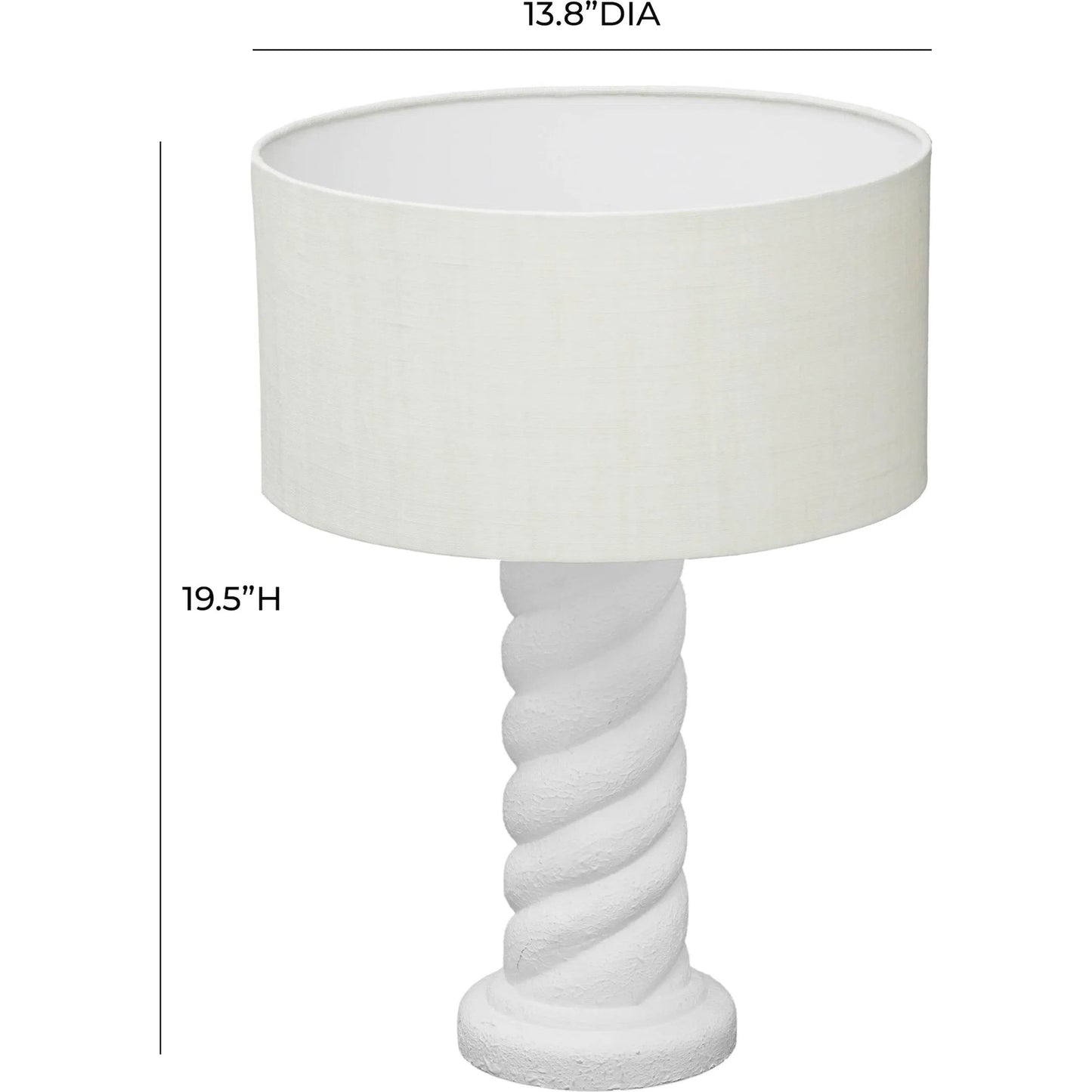 006 SI-2145065 | Unknown | Rapunzel Table Lamp by TOV Furniture in white. Made from iron, linen, wood in a modern style.