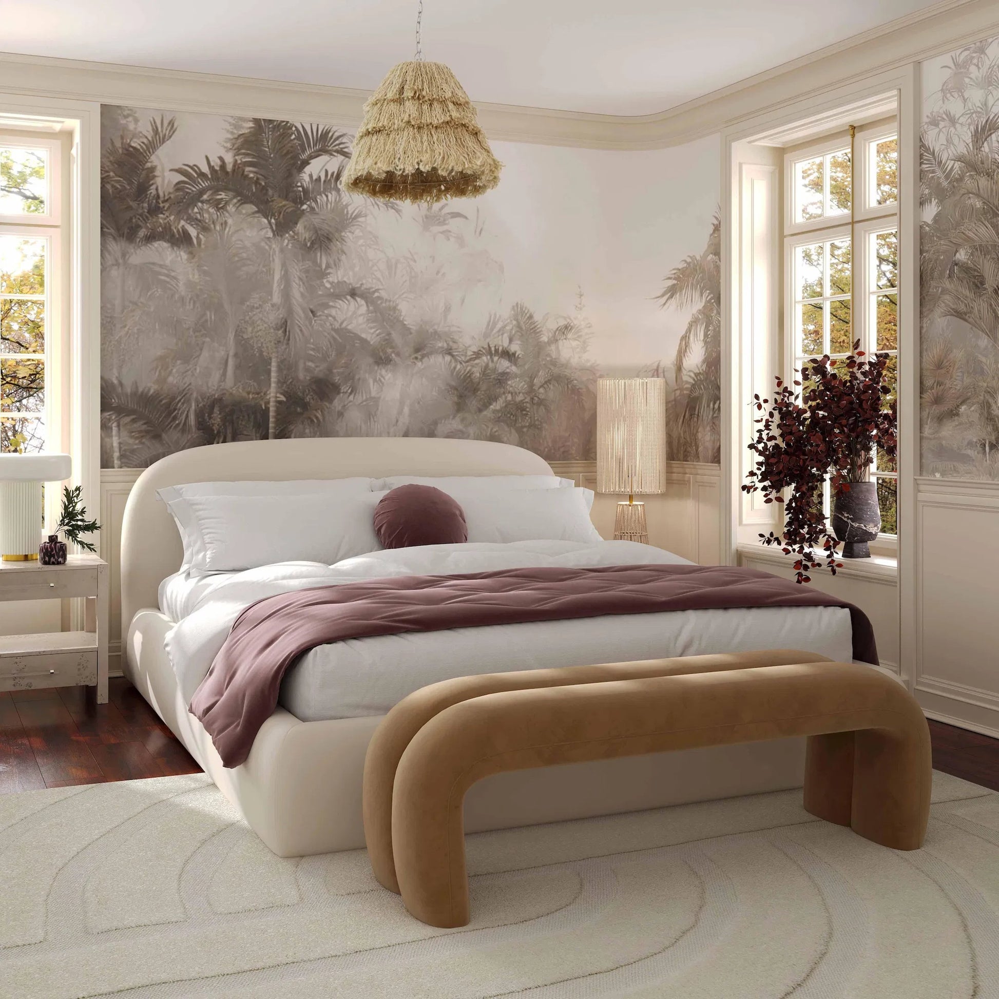 Beam Jute Floor Lamp by TOV Furniture in natural. Made from cotton, iron, jute in a cottage & farmhouse style.