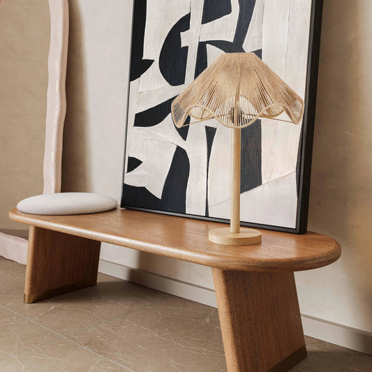 Jula Jute Table Lamp by TOV Furniture in natural. Made from iron, jute, wood in a cottage & farmhouse style.