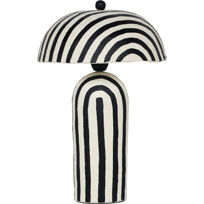 Maiori Striped Papier Mache Table Lamp by TOV Furniture. Made from iron, papier mache in a unique style.