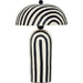 Maiori Striped Papier Mache Table Lamp by TOV Furniture. Made from iron, papier mache in a unique style.
