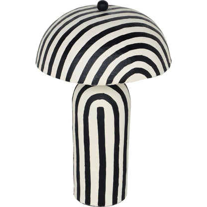 Maiori Striped Papier Mache Table Lamp by TOV Furniture. Made from iron, papier mache in a unique style.