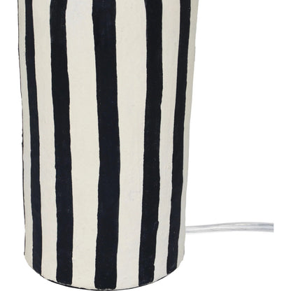 Maiori Striped Papier Mache Table Lamp by TOV Furniture. Made from iron, papier mache in a unique style.