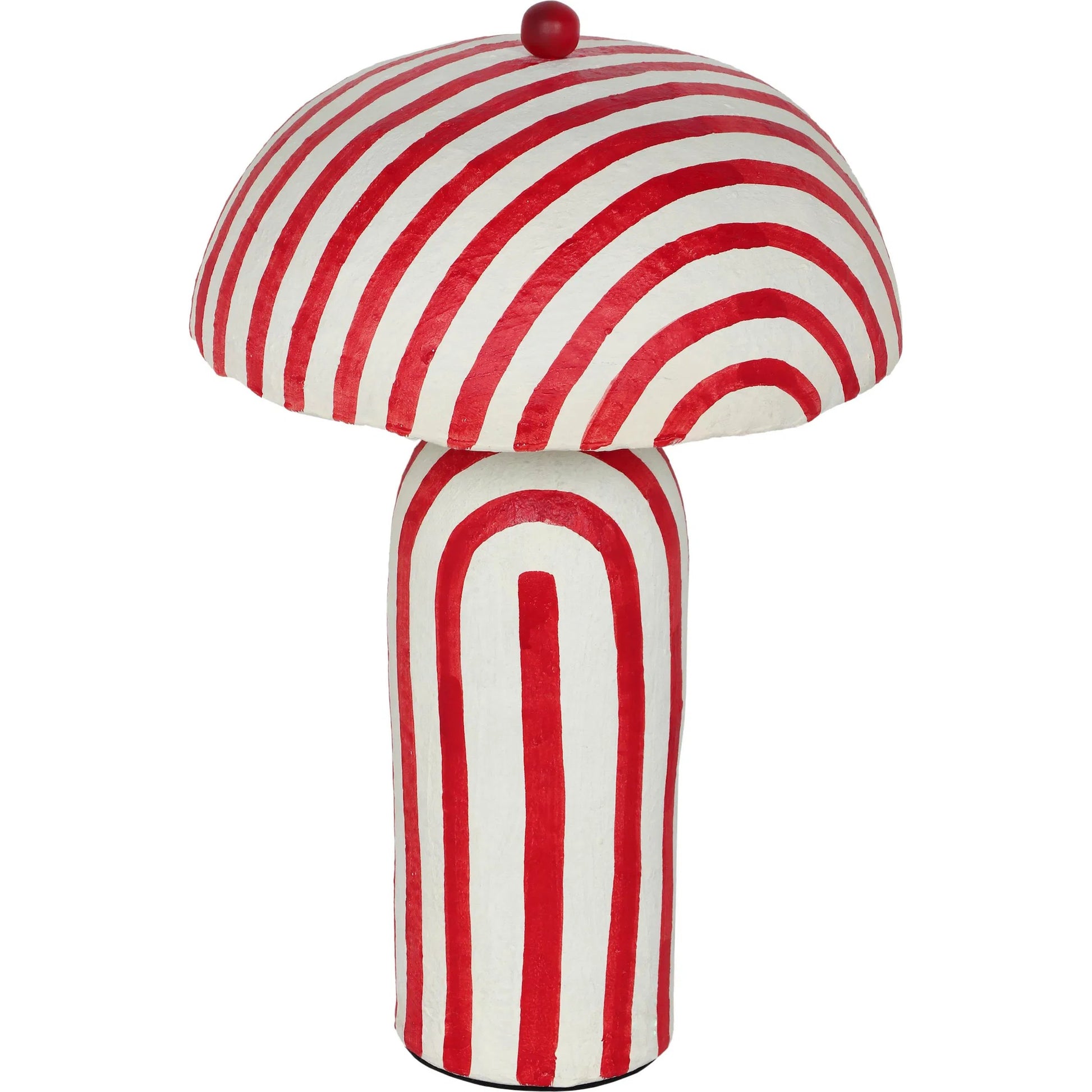 Maiori Striped Papier Mache Table Lamp by TOV Furniture. Made from iron, papier mache in a unique style.