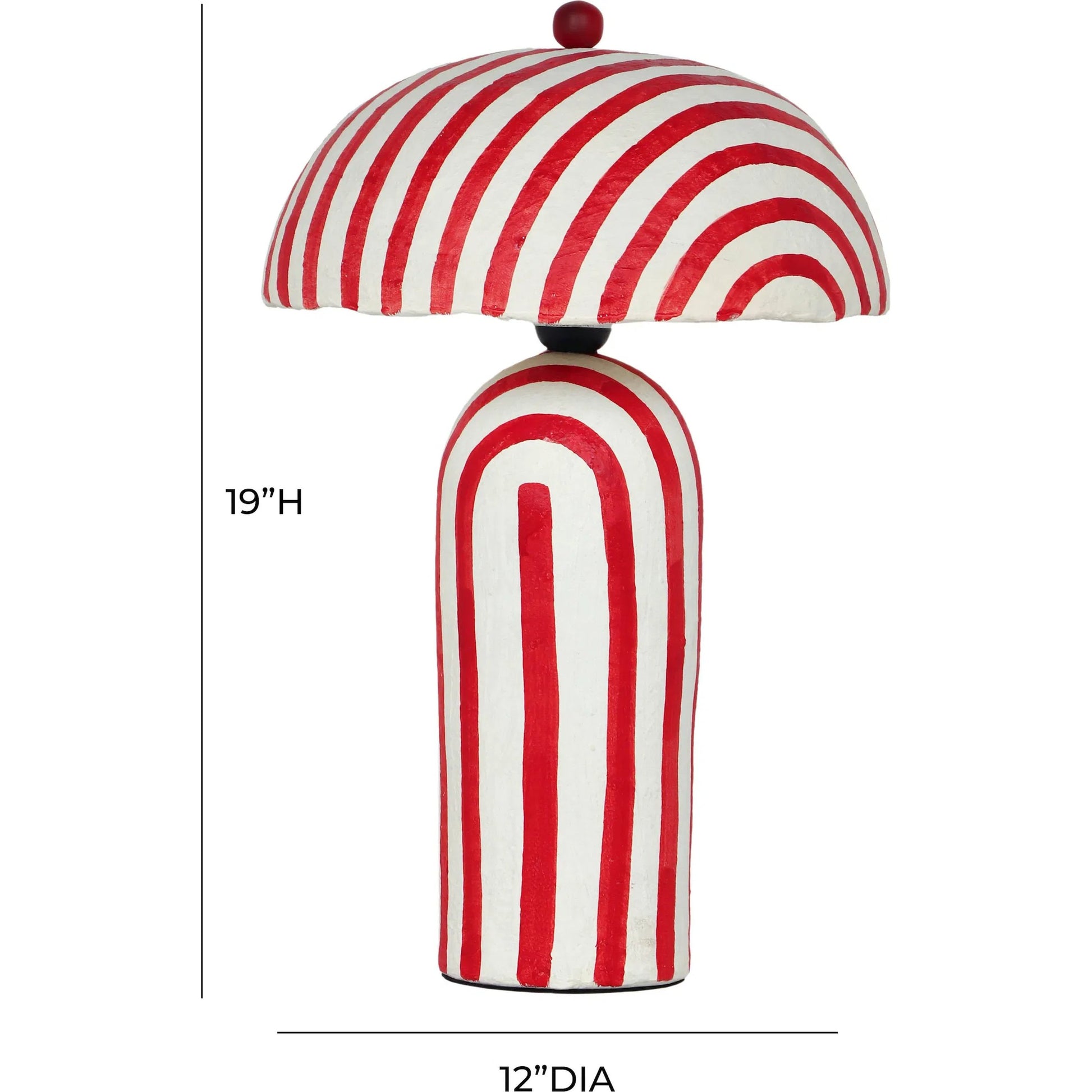 Maiori Striped Papier Mache Table Lamp by TOV Furniture. Made from iron, papier mache in a unique style.
