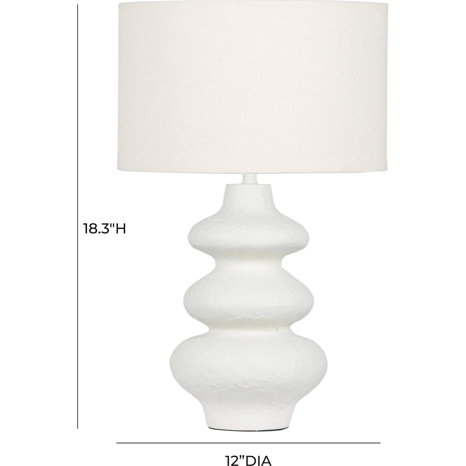 Riviera Textured Table Lamp by TOV Furniture in cream. Made from fabric, stone in a transitional style.