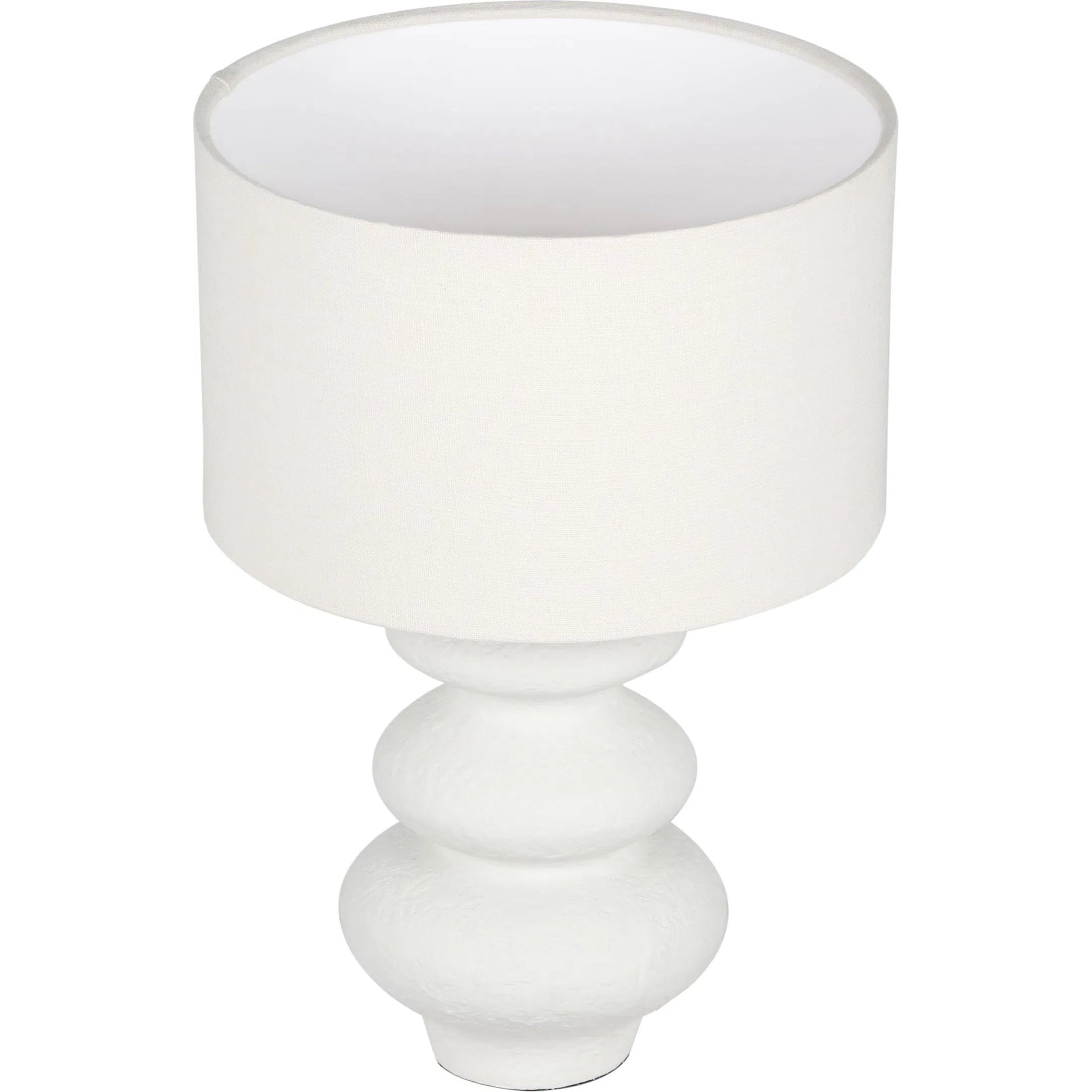 Riviera Textured Table Lamp by TOV Furniture in cream. Made from fabric, stone in a transitional style.