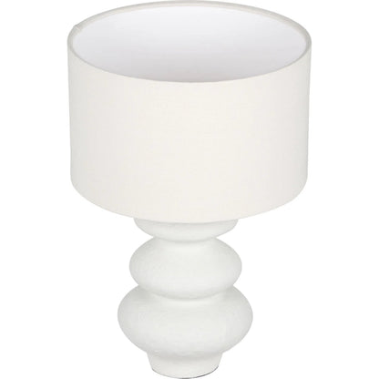 Riviera Textured Table Lamp by TOV Furniture in cream. Made from fabric, stone in a transitional style.