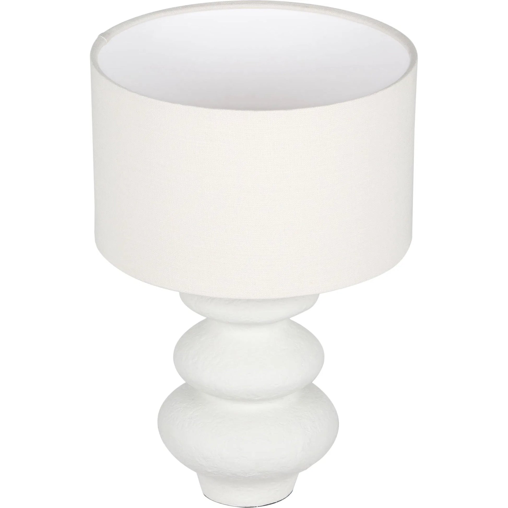 Riviera Textured Table Lamp by TOV Furniture in cream. Made from fabric, stone in a transitional style.