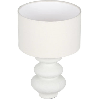 Riviera Textured Table Lamp by TOV Furniture in cream. Made from fabric, stone in a transitional style.