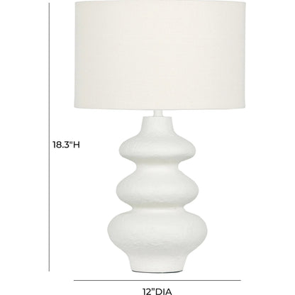 Riviera Textured Table Lamp by TOV Furniture in cream. Made from fabric, stone in a transitional style.