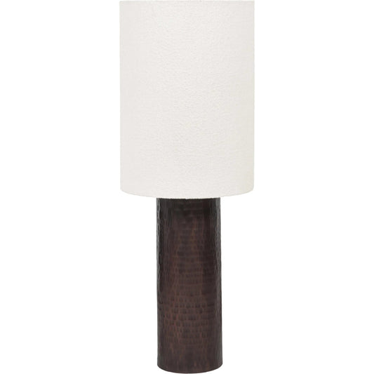 Grava Boucle & Hammered Bronze Metal Floor Lamp by TOV Furniture in bronze. Made from boucle, iron in a unique style.