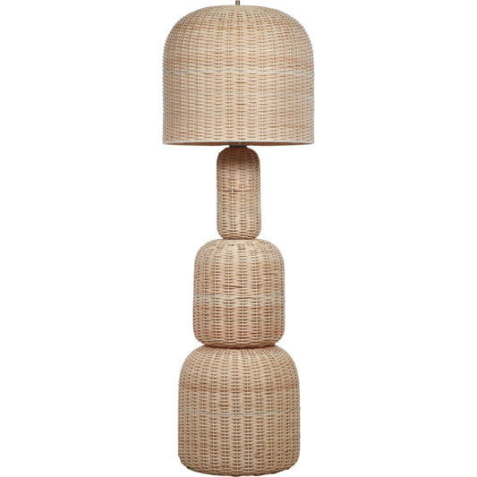 Kootu Rattan Floor Lamp by TOV Furniture in natural. Made from iron, rattan in a unique style.