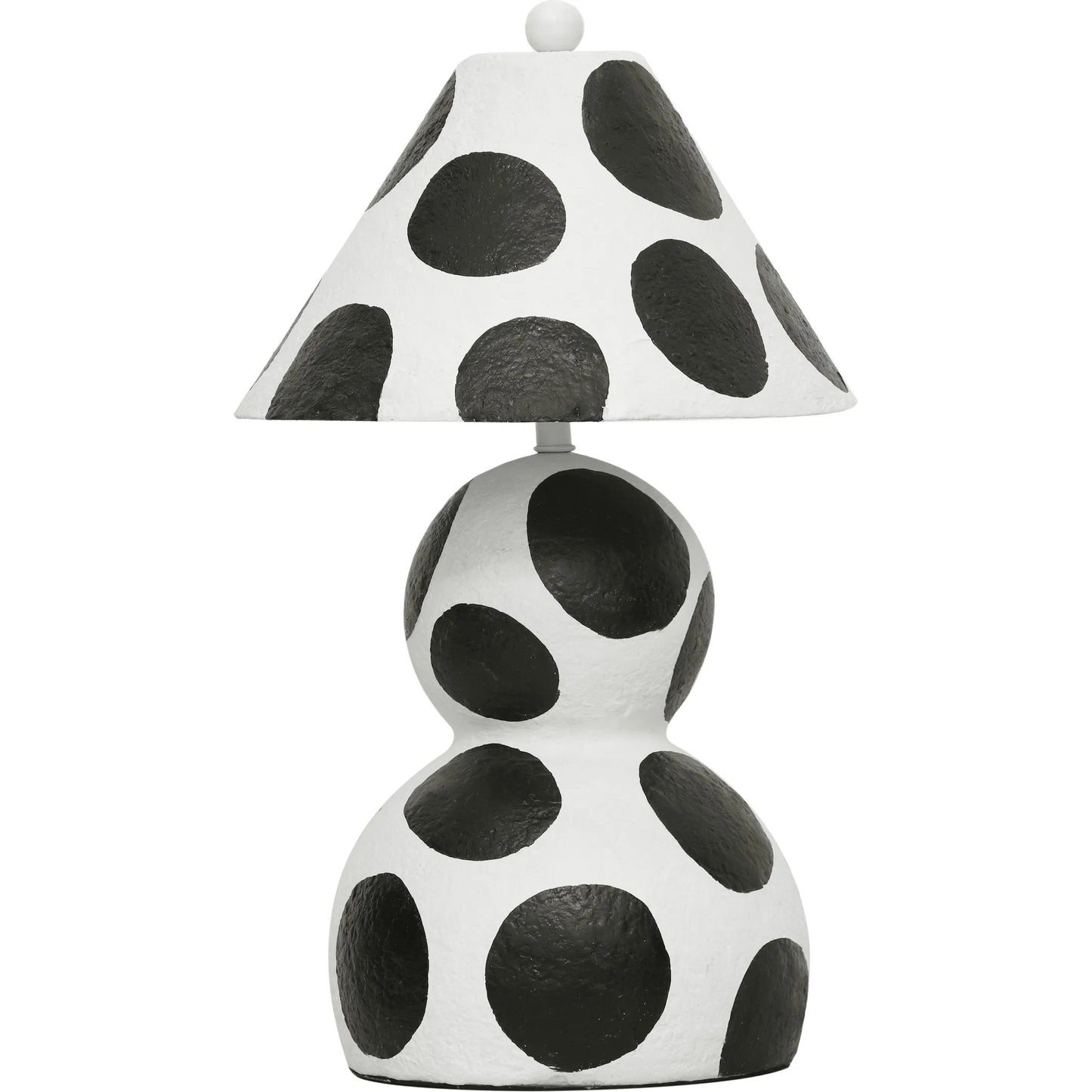 001 SI-2248333 | Primary Silo | Lerici Papier Mache Table Lamp by TOV Furniture in black, white. Made from iron, papier mache in a eclectic & global style.