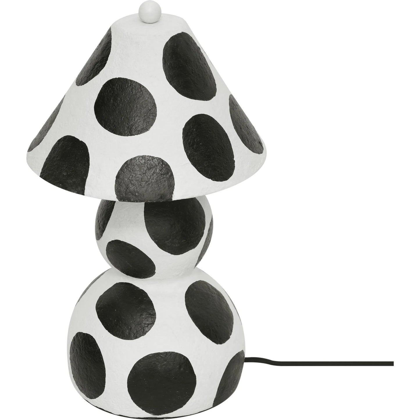 002 SI-2248333 | Additional Silo | Lerici Papier Mache Table Lamp by TOV Furniture in black, white. Made from iron, papier mache in a eclectic & global style.