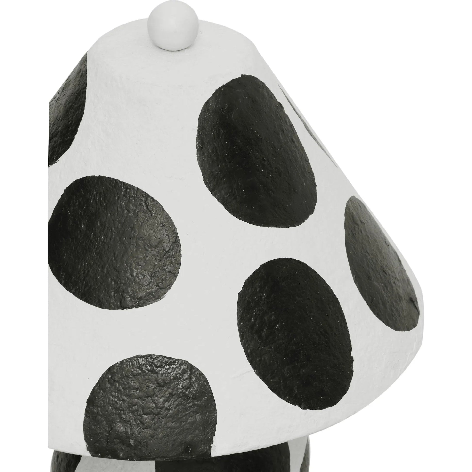Lerici Papier Mache Table Lamp by TOV Furniture in black, white. Made from iron, papier mache in a eclectic & global style.