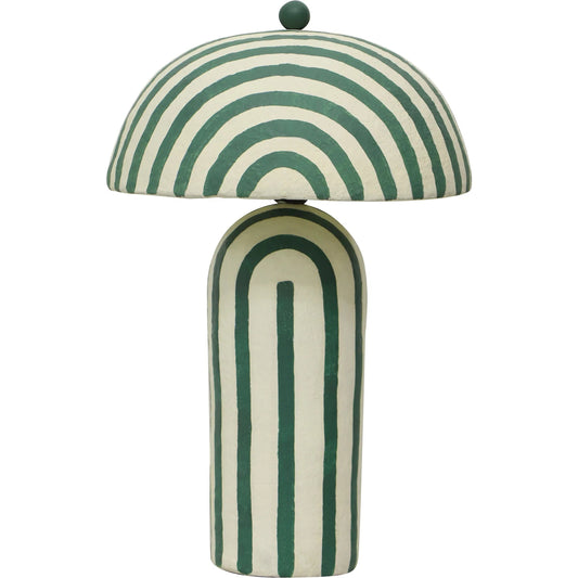 001 SI-2248343 | Primary Silo | Maiori Striped Papier Mache Table Lamp by TOV Furniture. Made from iron, papier mache in a unique style.