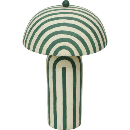 Maiori Striped Papier Mache Table Lamp by TOV Furniture. Made from iron, papier mache in a unique style.