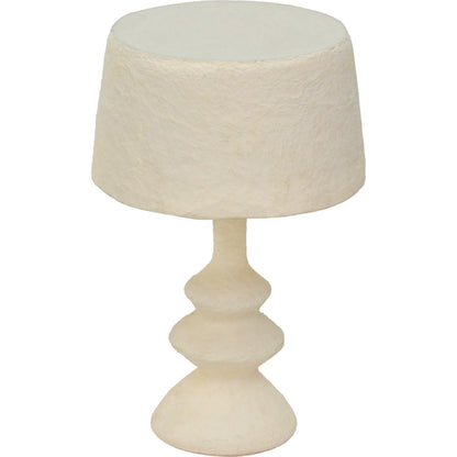 Cotton Mache Table Lamp by TOV Furniture in cream. Made from cotton mache, iron in a transitional style.