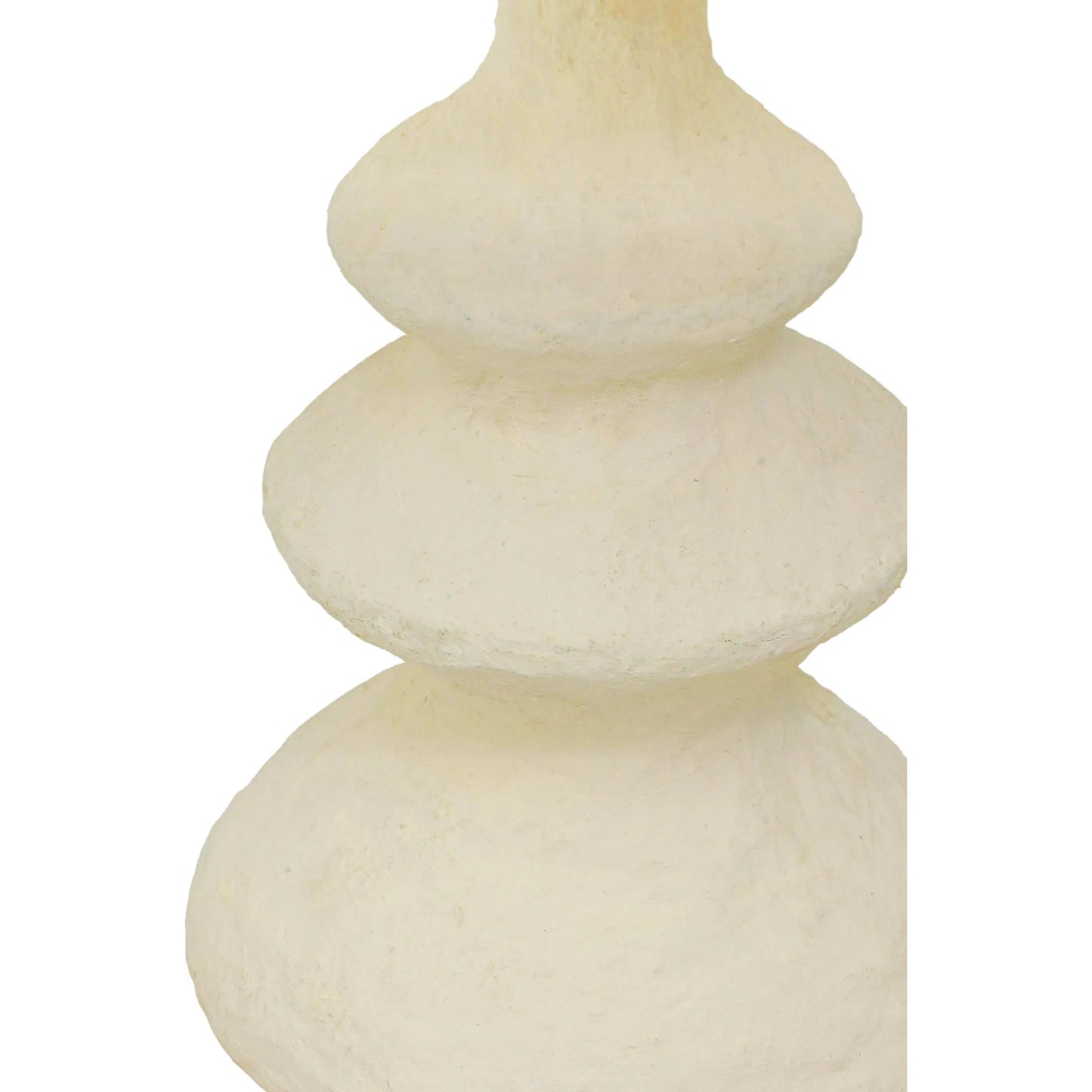 003 SI-2320853 | Closeup | Cotton Mache Table Lamp by TOV Furniture in cream. Made from cotton mache, iron in a transitional style.