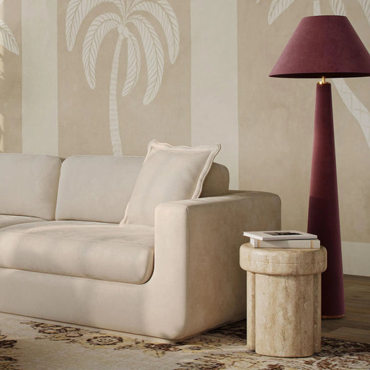 Graham Velvet Floor Lamp by TOV Furniture. Made from hips, iron, velvet in a unique style.