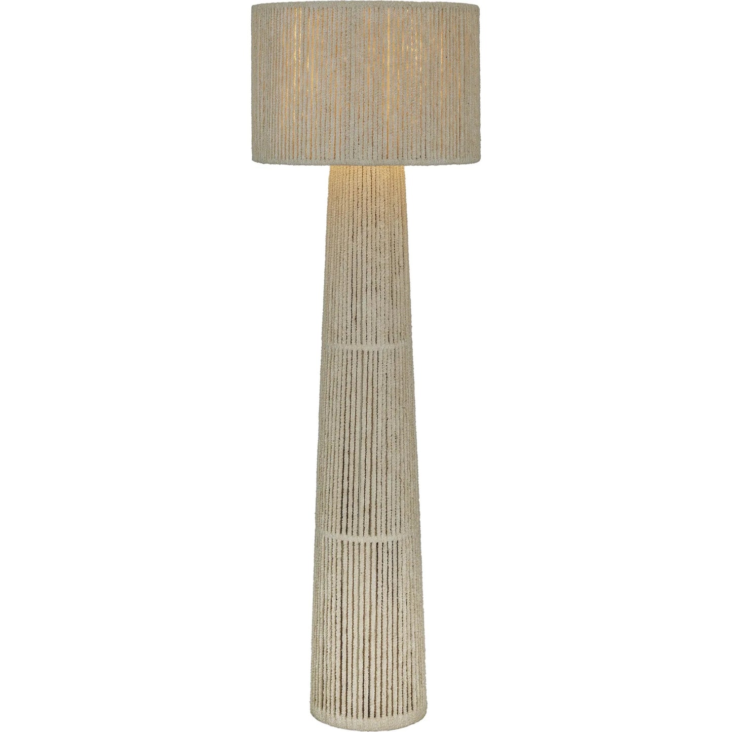 001 SI-2532700 | Primary Silo | Tapered Fiber Floor Lamp by TOV Furniture in natural. Made from chenille, iron in a unique style.