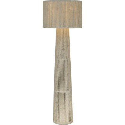 Tapered Fiber Floor Lamp by TOV Furniture in natural. Made from chenille, iron in a unique style.