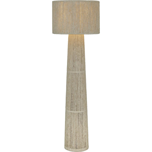 Tapered Fiber Floor Lamp by TOV Furniture in natural. Made from chenille, iron in a unique style.