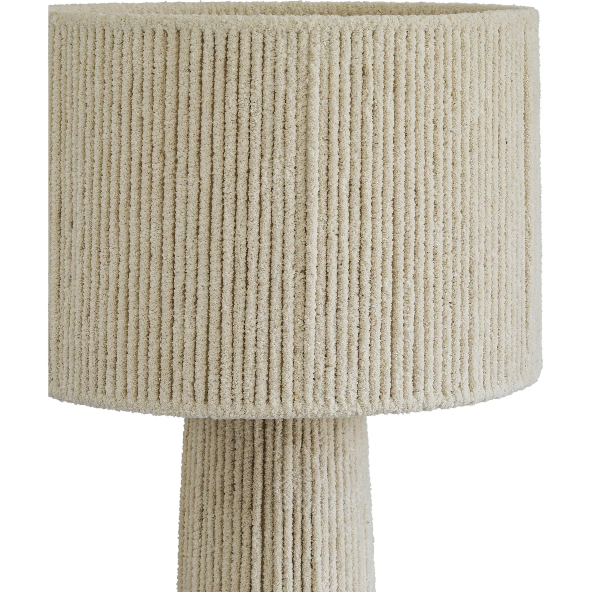 Tapered Fiber Floor Lamp by TOV Furniture in natural. Made from chenille, iron in a unique style.