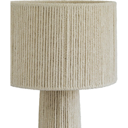 Tapered Fiber Floor Lamp by TOV Furniture in natural. Made from chenille, iron in a unique style.
