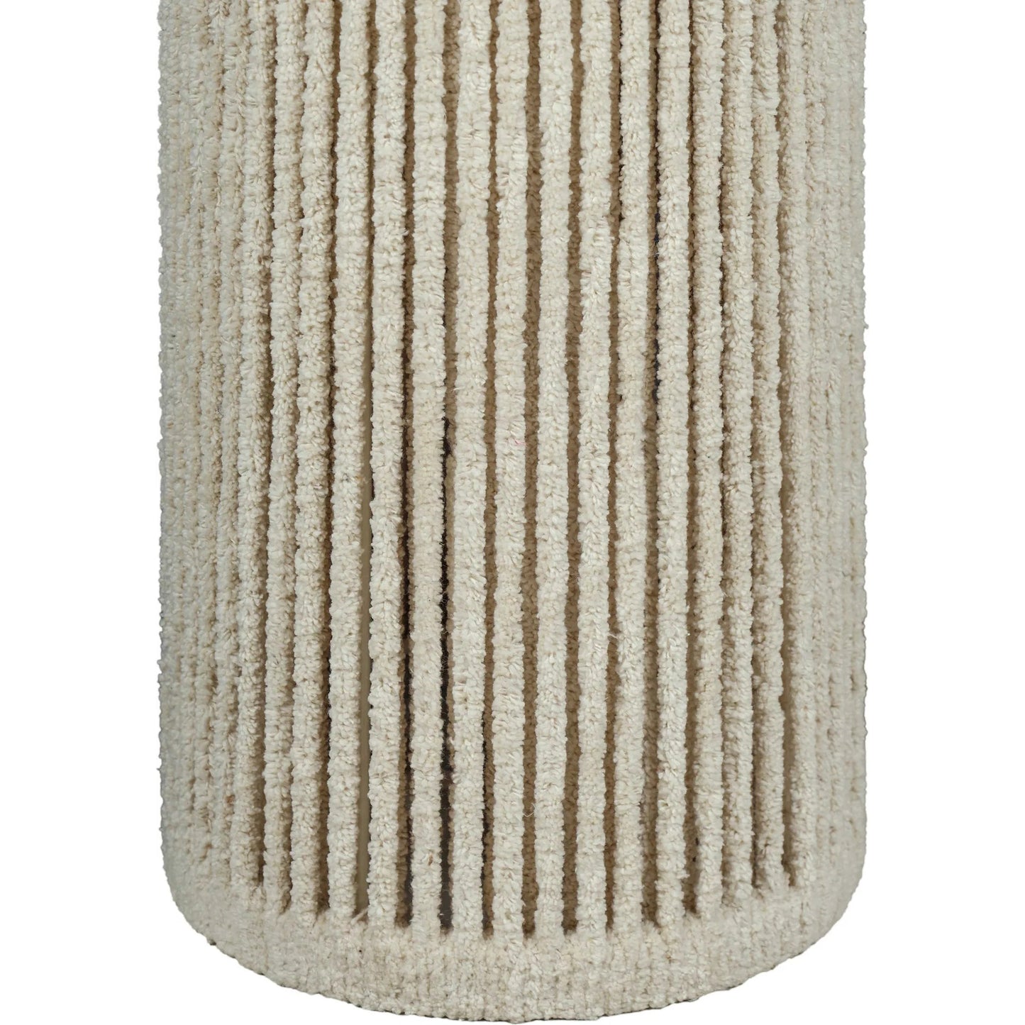 003 SI-2532700 | Closeup | Tapered Fiber Floor Lamp by TOV Furniture in natural. Made from chenille, iron in a unique style.