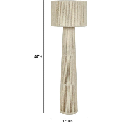 Tapered Fiber Floor Lamp by TOV Furniture in natural. Made from chenille, iron in a unique style.