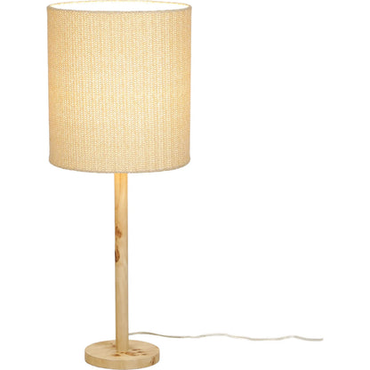 Lamia Burl Designer Table Lamp by TOV Furniture in natural. Made from fabric, metal, raffia, veneer in a unique style.