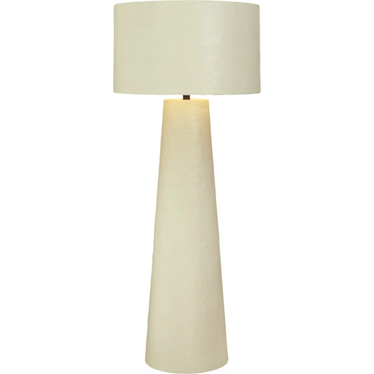 Yala Cream Floor Lamp by TOV Furniture. Made from papier mache, steel in a transitional style.