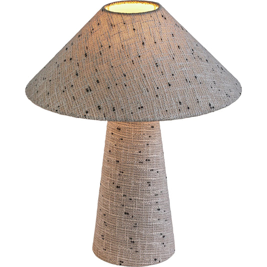 Fischer Woven Table Lamp by TOV Furniture in natural. Made from boucle, iron in a unique style.