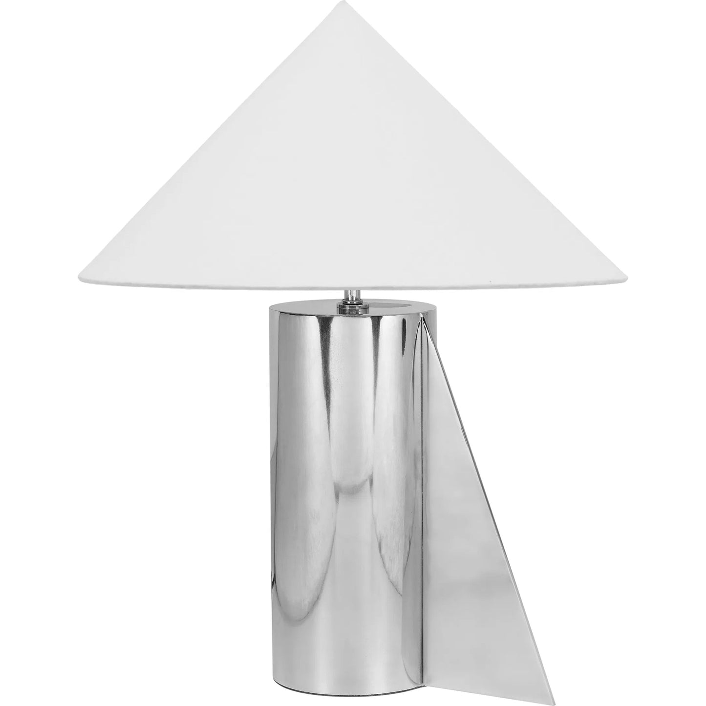 000 SI-2532651 | Primary Silo | Geo Angled Table Lamp by TOV Furniture in chrome. Made from cotton, stainless steel in a unique style.
