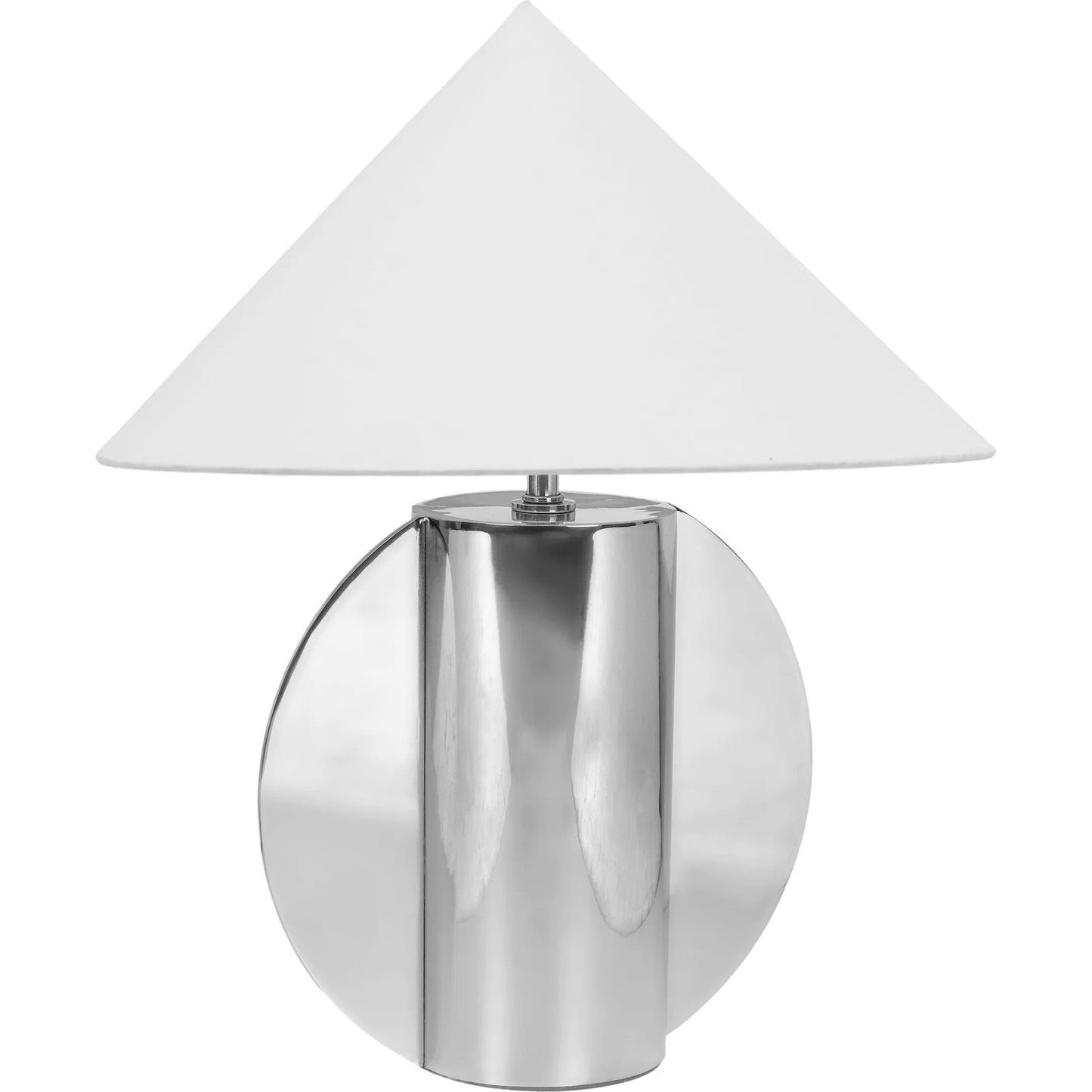 000 SI-2532652 | Primary Silo | Geo Semi-Circled Table Lamp by TOV Furniture in chrome. Made from cotton, stainless steel in a unique style.