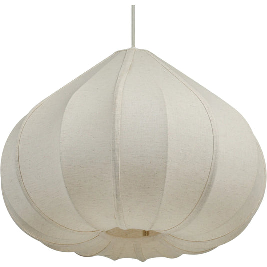 Zubeda Teardrop Pendant Lamp by TOV Furniture in white. Made from cotton, iron in a unique style.