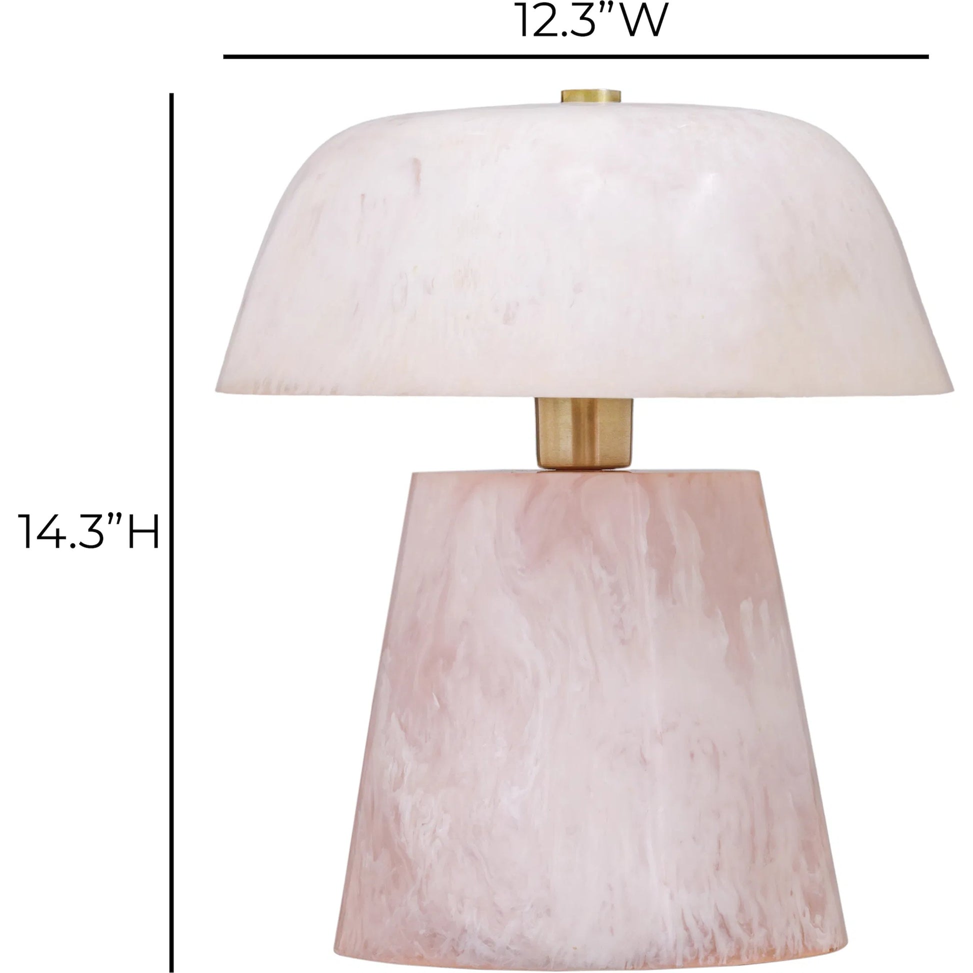 Pouty Table Lamp by TOV Furniture in pink. Made from iron, resin in a unique style.