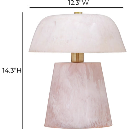 Pouty Table Lamp by TOV Furniture in pink. Made from iron, resin in a unique style.