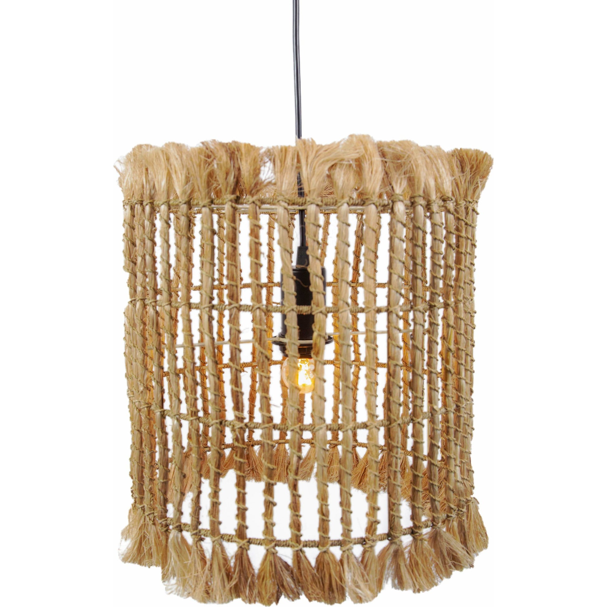 Kahuzi Pendant Lamp by TOV Furniture in natural. Made from abaca in a eclectic & global style.