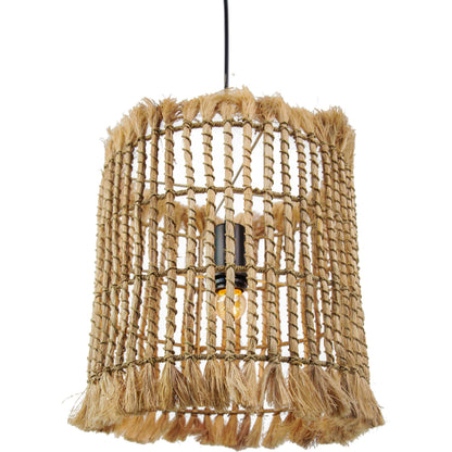 Kahuzi Pendant Lamp by TOV Furniture in natural. Made from abaca in a eclectic & global style.