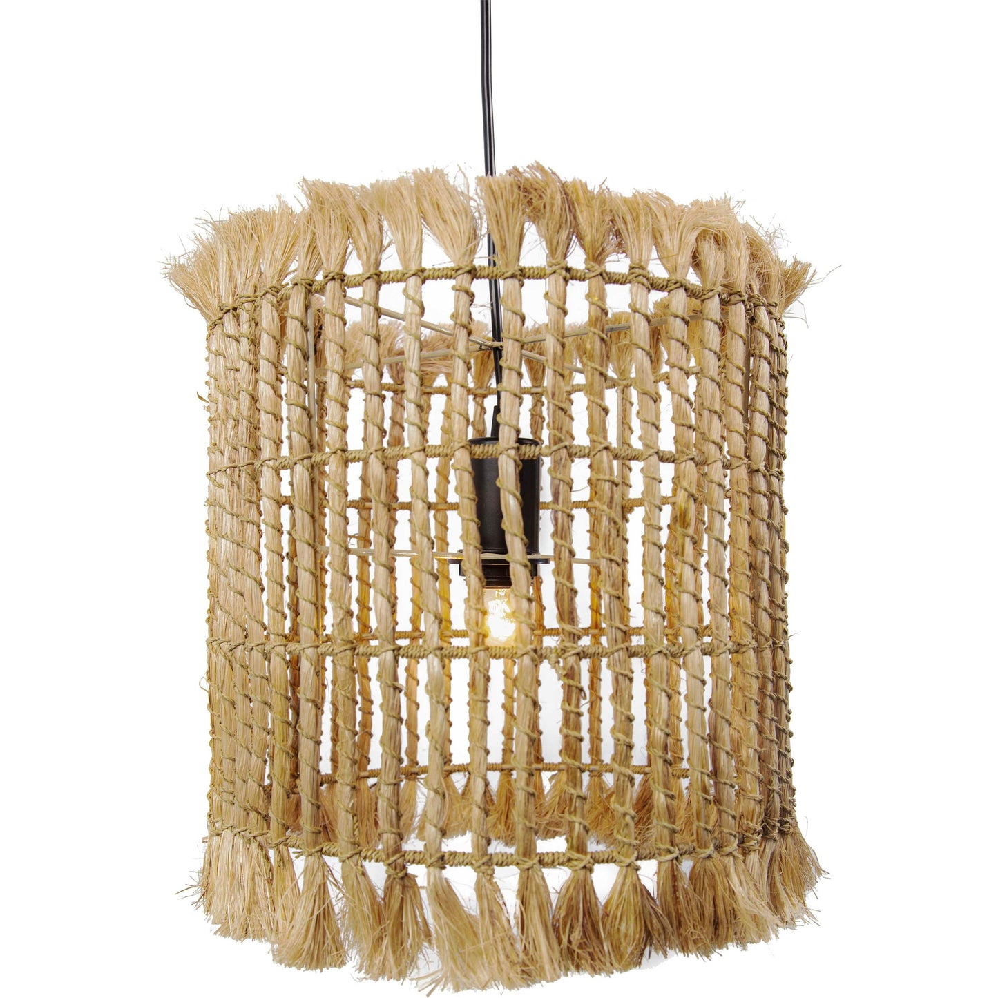 003 SI-1787179 | Additional Silo | Kahuzi Pendant Lamp by TOV Furniture in natural. Made from abaca in a eclectic & global style.