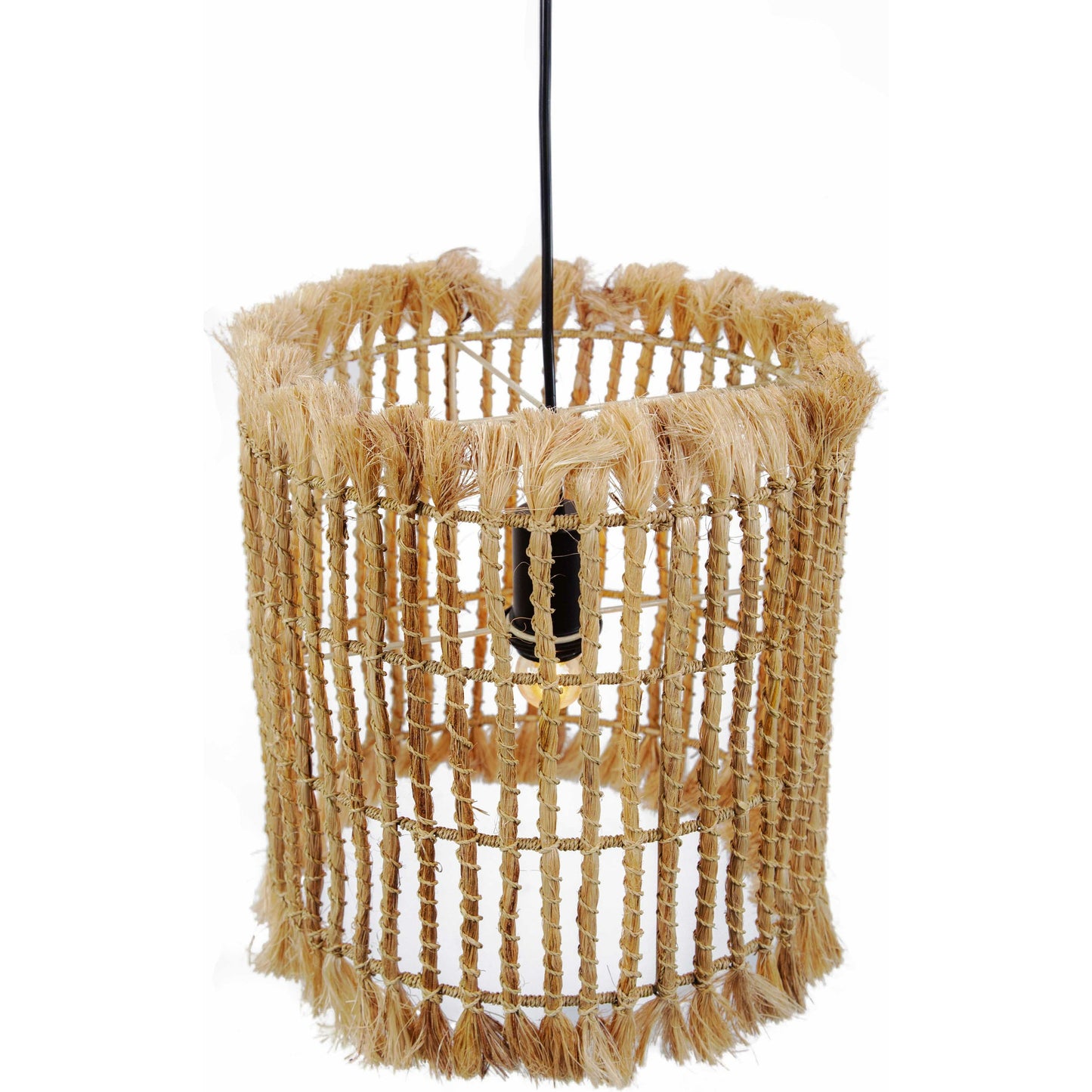 004 SI-1787179 | Additional Silo | Kahuzi Pendant Lamp by TOV Furniture in natural. Made from abaca in a eclectic & global style.